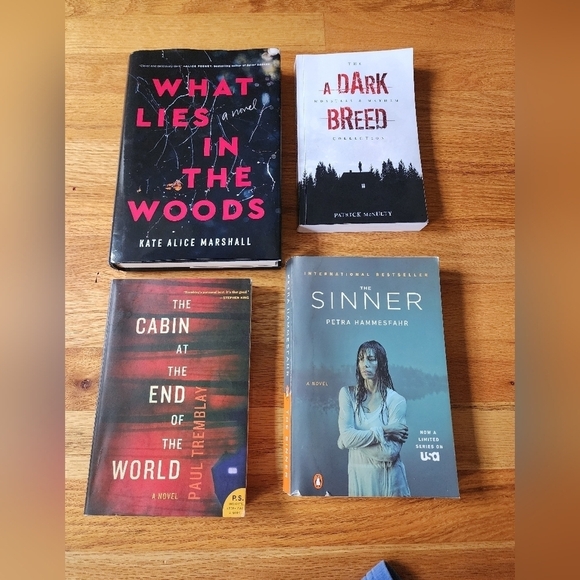 Book lot What Lies in the Woods, Dark Breed, Cabinattheendoftheworld The Sinner - Picture 1 of 4